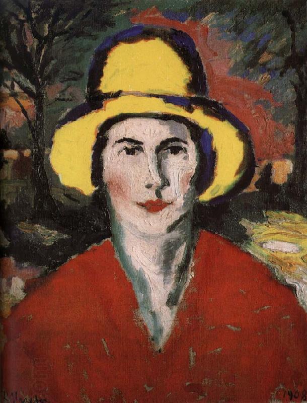 Kasimir Malevich The Woman wear the hat in yellow China oil painting art